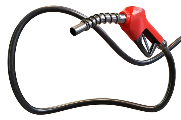 Weergave Van Een Rode Benzine Automaat Omgaat Met Slang Ingericht — Stockfoto