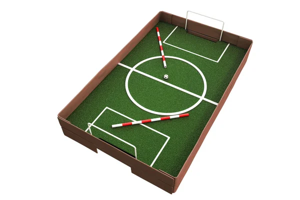 kırpma yolları ile beyaz arka plan üzerinde izole karton futbol oyunu 3D render.