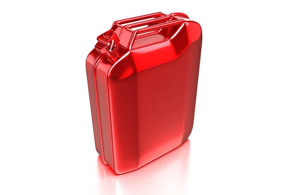 Renderização Vermelho Jerry Can Retro Gasolina Recipiente Isolado Fundo Branco — Fotografia de Stock