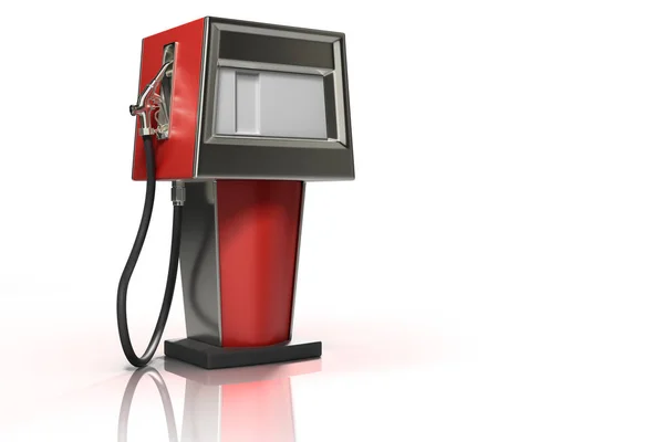 Візуалізація Червоних Ретро Бензинових Дозаторів Ізольованих Білому Тлі Відсічними Контурами — стокове фото