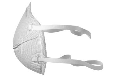 3D render yan görünüm üzerinde beyaz izole koruyucu yüz maskesi