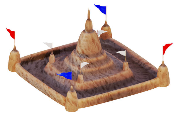 3d rendering of Sand Pagoda ceremony in Thai culture traditional