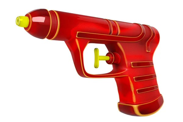 Kırmızı tabanca su tabancası 3D render Songkran Festivali, isol için