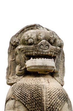 Eski aslanın kafasından Khmer sanat taştan yapılmış.