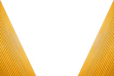 Yığılmış yamuk çerçeve ışık kahverengi ahşap izole beyaz arka plan üzerinde.