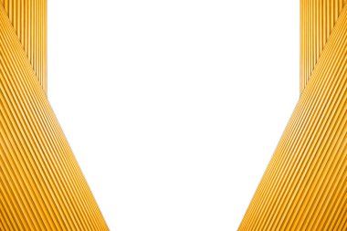 Yığılmış altıgen çerçeve ışık kahverengi ahşap izole beyaz arka plan üzerinde.