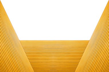 Yığılmış yamuk çerçeve ışık kahverengi ahşap izole beyaz arka plan üzerinde.