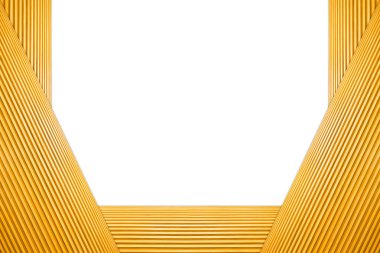 Yığılmış altıgen çerçeve ışık kahverengi ahşap izole beyaz arka plan üzerinde.