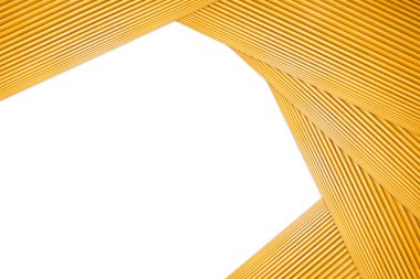 Yığılmış Çokgen çerçeve ışık kahverengi ahşap izole beyaz arka plan üzerinde.