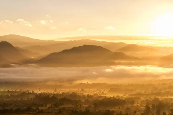 Sunrise Altın ışık şafak siste.