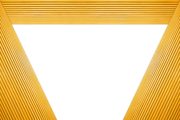 Yığılmış yamuk çerçeve ışık kahverengi ahşap izole beyaz arka plan üzerinde.