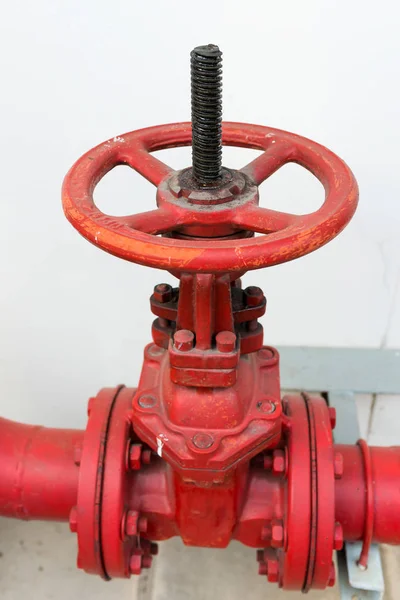 Válvula Agua Fuego Viejo Color Rojo — Foto de Stock