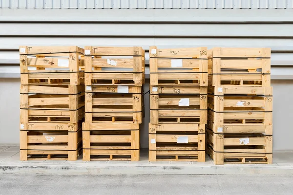 Wood Pallet Placed Endways Wall Stock Image