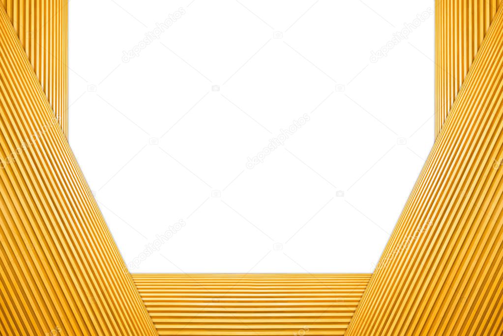 Stacked Hexagon Frame Light Brown Wooden Isolated on white background.