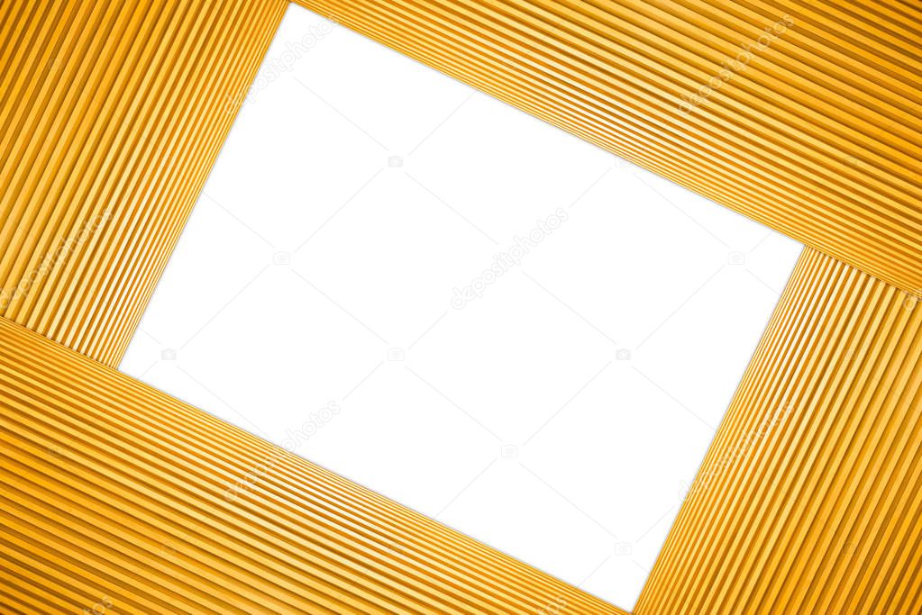 Stacked Square Frame Light Brown Wooden Isolated on white background.