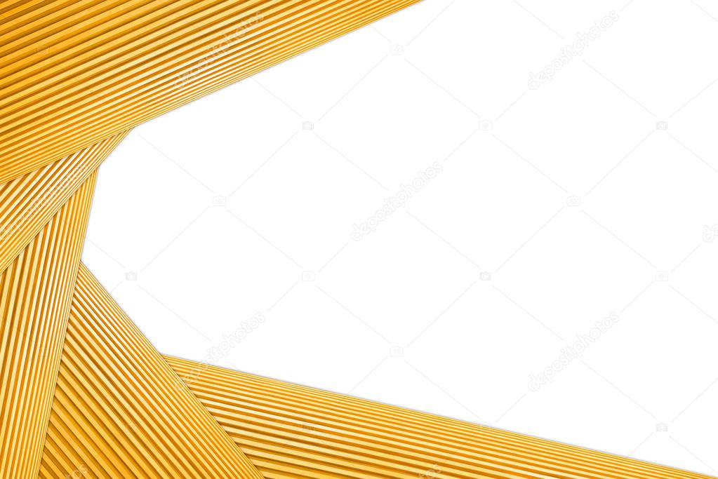 Stacked Polygon Frame Light Brown Wooden Isolated on white background.