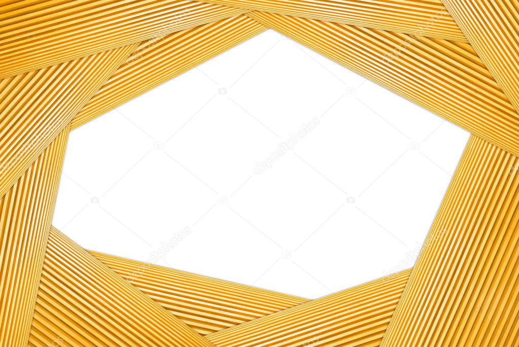 Stacked Polygon Frame Light Brown Wooden Isolated on white background.