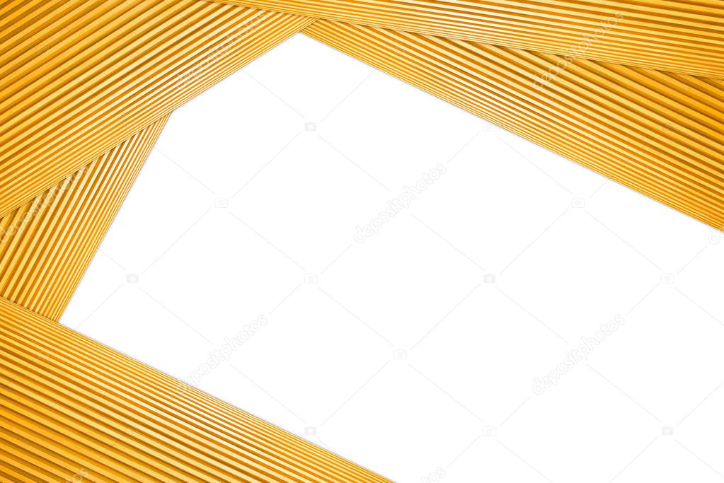 Stacked Hexagon Frame Light Brown Wooden Isolated on white background.