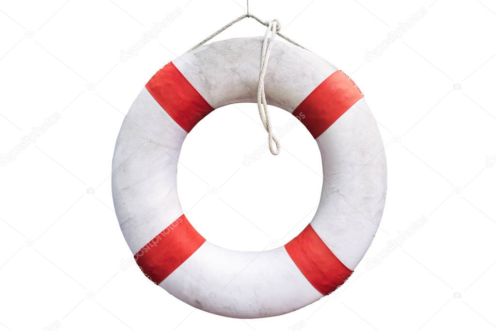 White Lifesaving Float isolate on white Background.