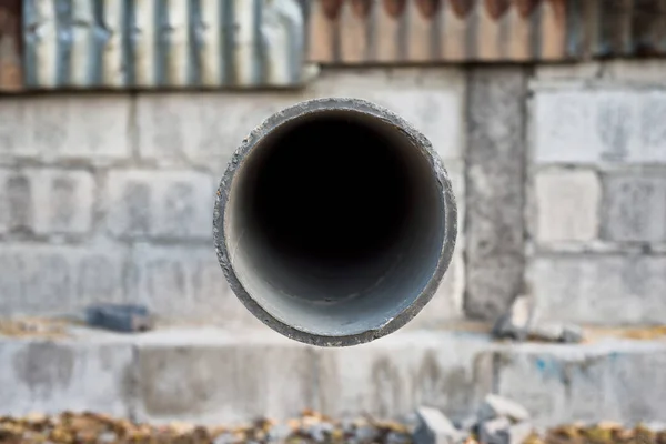 Gray Sewage Pipe Made Cement Stock Picture