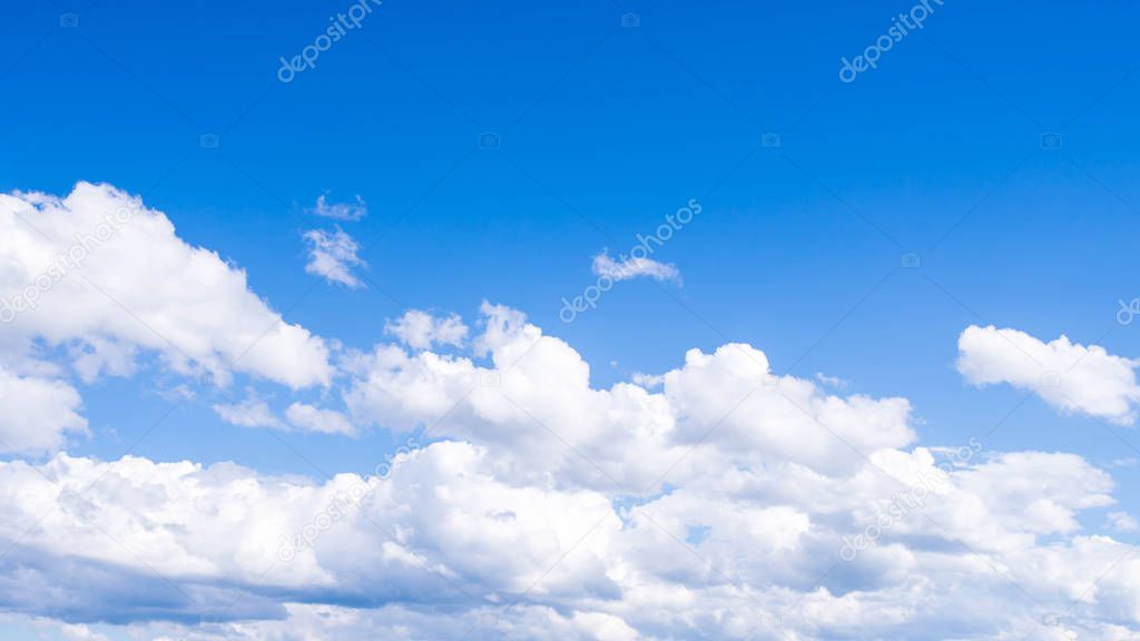 Blue sky with white clouds On a bright day.