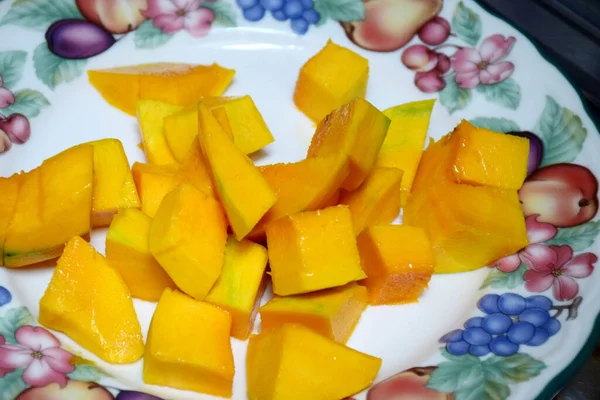 Olgun Mango Parçaları Yakın Çekim — Stok fotoğraf