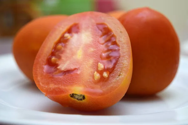 Gros Plan Tomates Tranchées — Photo