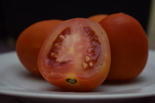 Gros Plan Tomates Tranchées — Photo