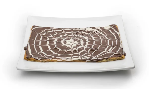 Schokoladencreme Isoliert Auf Weißem Hintergrund — Stockfoto