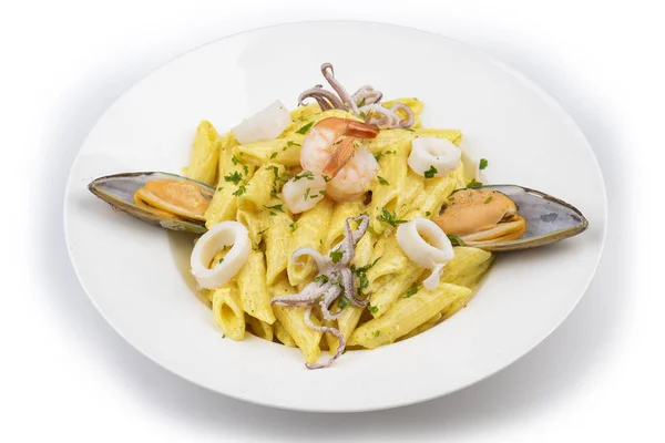 Dish Italian Pasta Seafood Bottarga Mediterranean Food — Stock Photo, Image