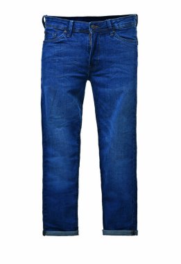 Beyaz arka plandaki pantolonlar, izole edilmiş kot pantolonlar, kırpma yolu dahil