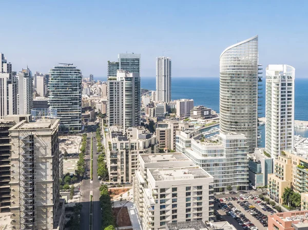 Vedere Aeriană Din Beirut Liban Orașul Beirut Peisajul Orașului Beirut — Fotografie, imagine de stoc