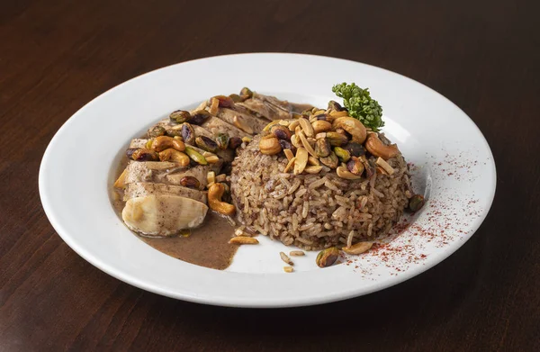 Oriental Rice Chicken Beef — Stock Photo, Image