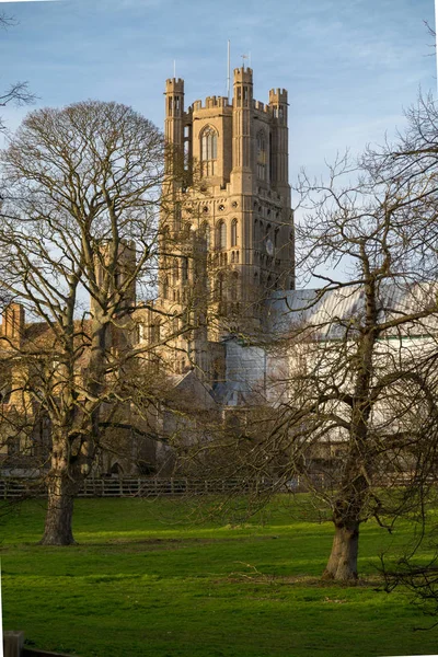 Ely Regno Unito Febbraio 2018 Veduta Della Storica Cattedrale Ely — Foto Stock