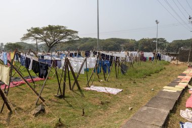 Fort Kochi, Hindistan - 16 Kasım 2017: Dhobi Khana, bir meşgul geleneksel el Çamaşırhane, Fort Cochin Hindistan.