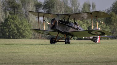 Biggleswade, İngiltere - 6 Mayıs 2018: A Dünya Savaşı 1 vintage 1917 Se5a Shuttleworth toplama, uçuş.