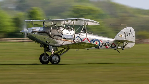 Biggleswade 6Th May 2018 1937 Hawker Demon Vintage Biplane Landing — Stock Photo, Image