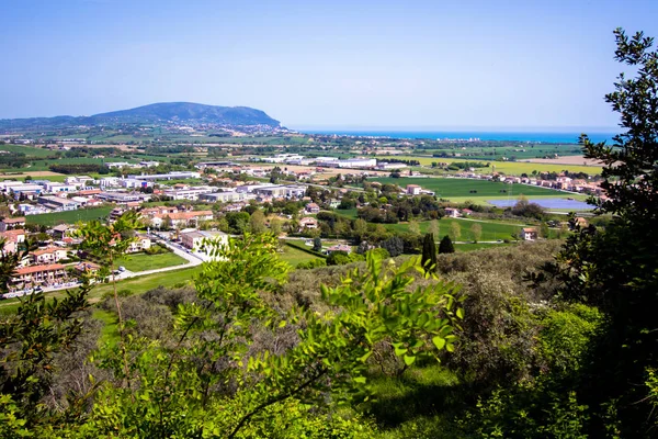 Panoramablick Auf Den Monte Conero Ein Vorgebirge Italien Adriatischen Meer — Stockfoto