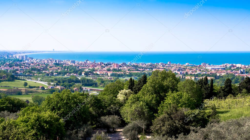 view of the Riviera Romagnola in the Adriatic coast in Italy