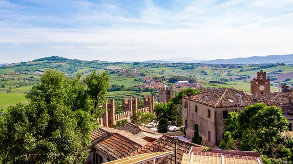 Landschaft Von Der Mittelalterlichen Burg Gradara Italien — Stockfoto
