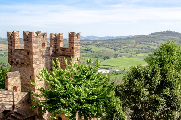 Paisagem Castelo Gradara Medieval Itália — Fotografia de Stock