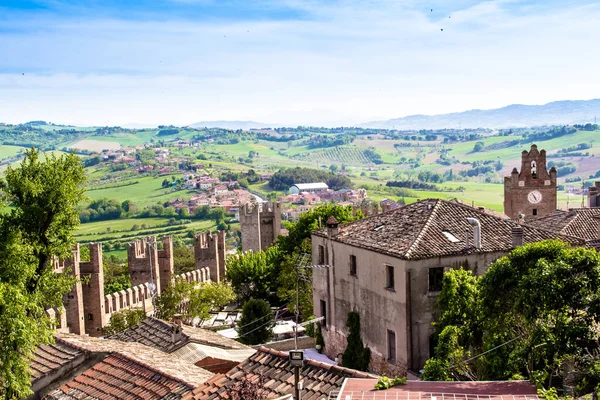 Krajina Středověký Hrad Gradara Itálie — Stock fotografie