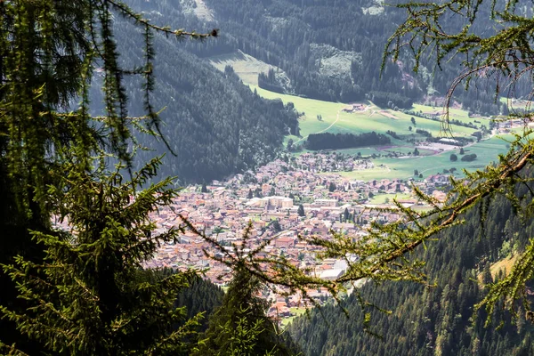 Flygfoto Över Predazzo Val Fiemme Italien — Stockfoto