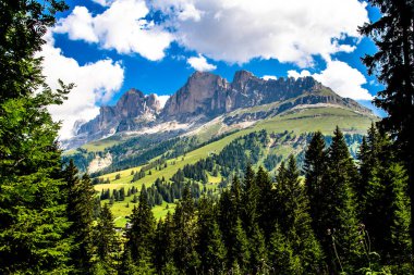 Latemar, South Tyrol ve Trentino, İtalya arasındaki sınırda Dolomites bir dağ