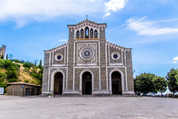 Bazilika Santa Margherita Cortona Ortaçağdan Kalma Şehir Toskana Talya — Stok fotoğraf