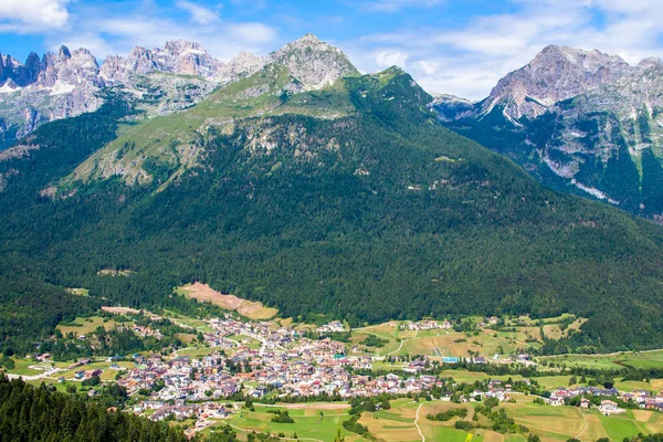 Aerial view of Andalo in the Dolomites, Italy — Stock Photo, Image