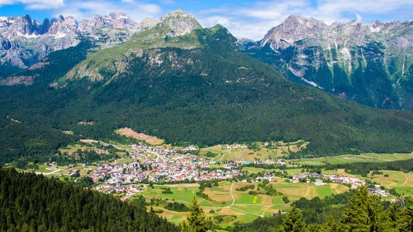 Aerial view of Andalo in the Dolomites, Italy — Stock Photo, Image