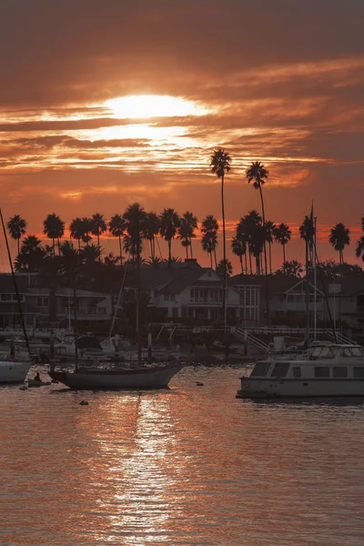 Solen Sätter Newport Beach — Stockfoto
