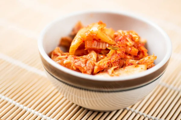 Cavolo Kimchi Una Ciotola Cibo Coreano — Foto Stock