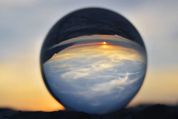 Seascape Seen Lensball — Stock Photo, Image